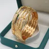 Bangle Jóias Italianas Dubai Banhado A Ouro Pulseiras Com Strass Brancos Para Mulheres Arábia Saudita Pulseiras Festa De Casamento