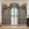 Kurtyna w stylu europejskim do żywych jadalni sypialnia lekka luksusowe złotą nici haftowane okno na zamówienie 240109