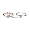 Cluster ringen Luminous Ring voor paar gloeien in de Dark Love Heart Matching Women Men Valentijnsdag sieraden Gift