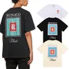 Rhudey Men t-shirt bomullsdesigner kortärmad tryckt brev kvinnor mode hip hop street kort ärm vacker trendig rund nacke tröja