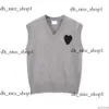 Amis Vest Sleeveless Sweater V Neck Paris Fashion Knit Jumper High Street Sweat Winter AM I Heart Coeur Love Jacquard Amisweater 742