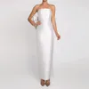 Scheide Frauen elegante Brautkleider 2024 Big Bogen Rückenfreier trägerloser einfacher Satin -Festzug Braut Erwachsener Robe de Soiree yd