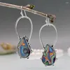 Boucles d'oreilles pendantes en résine colorée Tribal pour femmes, bijoux gitane Brinco, fait à la main, marbré géométrique, Oorbellen, 2024