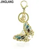 JINGLANG Mode Goud Kleur Metalen Karabijn Sleutelhangers Clover Charms Sleutelhanger Voor Vrouwen Handtas Luxe Sieraden 240109