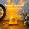 2023 Ny Hot USB Square Night Light Cube Decorative Night Lamp Square Crystal Table Lamp, Rotating Water Ripple Small Night Light Creative Bedside Lamp