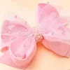 Accessori per capelli Oaoleer Moda Fiocco di perle rosa con clip per le donne Ragazze Carino pizzo Bowknot Forcine Barrettes Copricapo Strumenti per lo styling