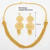 Necklace Earrings Set Luxury Jewelry For Women Large With Chain Dubai Ethiopian Flower Long And Bride