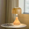 Table Lamps Small Chargeable Walnut Wooden Desk Light Touch Bedside USB Rechargeable Nightlight