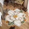 Vintage Style chinois salon décoration fleur tapis maison antidérapant épais tapis de sol lumière luxe chambre chevet tapis rond 240108