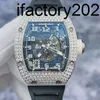 VS Factory Watch Richa Tourbillon Swiss Automatic Ruch RM010 AG WG Shell Outer Diamond Diamond Stół mechaniczny