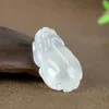 Pingente colares natural branco jade pixiu colar homens mulheres de alta qualidade a hetian jades nephrite pi xiu fengshui estátua