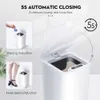 SDARISB Cubo de Basura con Sensor Inteligente Patada automática Contenedor de Basura Blanco para Cocina Baño Impermeable 8.5-12L Contenedor de Basura eléctrico 240108