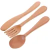 Forchette Forchetta E Cucchiaio Set Posate In Legno Coltello Posate Studente Ristorante Occidentale Stoviglie