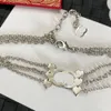 Heart Pearl Diamond Letter Pendants Дизайнерские ожерелья хрустальные цепочки чокер бренд подвеска мужчина женская высокая текстура медные свадебные украшения подарки подарки