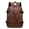 Tilorraine Vintage Men Backpack 패션 스타일 PU 가죽 학교 학생 가방 컴퓨터 가방 포켓 노트북 여행 배낭 240108