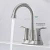 Kitchen Faucets Bathroom Faucet Brushed Nickel 4" 2-Handle Centerset Basin With -up Drain & Supply Lines 11