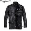 Tcyeek veste d'hiver hommes chaud véritable peau de vache veste en cuir véritable hommes vêtements moto hommes veste Safaried M65 Trench Coat 240108