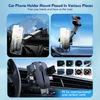 Upgraded Car Phone Holder Mount Universal Hands-Free Cell Phone Holder for Car Dashboard Windshield Air Vent Car Mount for iPhone Samsung All Smartphones & Cars