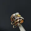 كارتر Cardy Tri Tri Color Tri Ring Earrings Earstuds Earstuds Earls مطلية مع GOLD GOLD GOLD GOLL