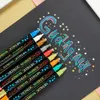 Çift ipucu 36 renkler kalıcı metalik işaret kalemi kart yapmak için kaya boyası albüm metal ahşap seramik cam orta fırça ipucu 240108