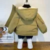 Veste d'hiver en coton pour garçons, manteau à capuche noir, vêtements d'extérieur pour enfants, Parka rembourrée pour enfants de 38 ans, combinaison de neige 240108