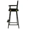 Camp Furniture 30" Director's Chair Black Frame-Black Canvas Made Of Solid Wood Sturdy And Durable Home School Activity Enterprises