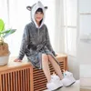 Jungen und Mädchen Kapuzen Tier Cartoon Bademantel Einhorn Kigurumi Pyjamas für Mädchen Kinder Kimono Winter Kinder Pyjama Nachtwäsche 240108