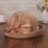 Baretten Tovenaar Hoed Vrouwelijke Elegante Bloem Zon Britse Dame Zomer Krullend Fedora Vrouw Mode Cloche Hoeden