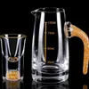 Vinglasglasögon Crystal Liquor Spirits Shot Glasses Gold Box Gold Mountain Tjock Bottom Vinglas Whisky Glass Spirits Vodka Brandy Shot Cup YQ240105