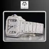 Orologio da polso da uomo Hip Hop con diamanti tempestati di diamanti Moissanite, analogico, ghiacciato, analogico, di origine indiana, di lusso, unisex, in acciaio inossidabile