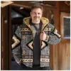 Mens Zipper Long Sleeve Hoodies Coat Jacket Aztec Bohemia Retro Casual Winter For MenWomen Clothing Sweatshirt Outerwear 240109