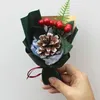 영원한 절묘한 장미 인공 건조 휴가 장식 졸업 선물 홈 장식의 장식용 꽃 미니 꽃다발