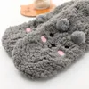Plush Socks For Women's Autumn And Winter Coral Plush Thickened And Warm born Cute Sleep Home Bear Plush Floor Socks 240104