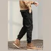 Herenbroeken Katoen Cargo Heren Casual Multi-zakken Werkende elastische taille Trekkoord Trekking Wandelbroek Werkbroek Mannelijk