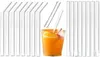 Clear Glass Straw 2008mm Reusable Straight Bent Glass Drinking Straws with Brush Eco Friendly Glass Straws for Smoothies Cocktail1240430