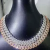 Pasirley venda quente 925 prata moissanite corrente personalizado colar de jóias masculinas 12mm corrente moissanite