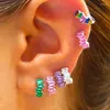 Pendientes de aro de moda chapados en oro redondo Huggie para mujer Acero inoxidable colorido Zirocn Piercing 2024 joyería de moda