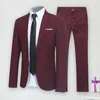 Men's Suits Business Suit Super Soft Men Blazer Pants Plus Size Streetwear One Button Formal Groom