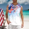 Men's Tank Tops Mens Summer Independence Day Printing Digital 3D Fabric With Sleeveless Top T Shirt Vest