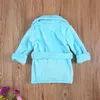 Citgeett 1-6Y Autumn Winter Kids Girls Bathrobe Sleepwear Solid Fur Long Sleeve Turn Down Collar Pocket Robes 3 Colors 240108