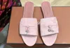 Luxurys designer casual skor sandal loro mule sommar pianas toffel mocka läder sexig kvinnors gåva platt glider loafer solig charm