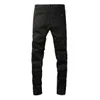 Черные кожаные джинсы в стиле пэчворк в американском стиле, облегающие эластичные универсальные прямые трансляции в Интернете со знаменитостями
