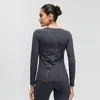 Yoga Outfits Long Sleeves Shirt Women Letter Print Sports Tops Breathable Fitness Workout Gym Wear Stretch Slimming Jogging Activewear