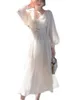 Summer French Elegant Party Dress Women Long Sleeve Casual Fairy Midi Dress Evening Vintage Dress Korean Fashion 231228