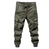 Men's Pants Men Cargo Spring Autumn With Elastic Waist Drawstring Multi-pocket Outdoor Sport Trousers For Streetwear