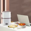 Electric Rice Cooker 220V Heating Lunch Box 2 Layers Self Cooking Machine Food Steamer Storage For Home Office School 240109
