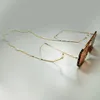 Gafas con cuentas de perlas con cadena para gafas de lectura Soporte para gafas de sol de moda Cuerda para el cuello Gafas deslizantes Cadena de vidrio de acero inoxidable 240108