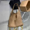 Sac Jodie BottegaaVenetas Heyi 2024, Design de Niche, fait à la main en Nylon tissé diagonale croix française, sac à main de grande capacité pour femmes