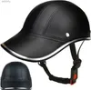 Casques de cyclisme Casquette de baseball de vélo casques de motocross vélo électrique casque de sécurité de cyclisme en cuir ABS avec sangle réglable pour hommes adultes femmes L240109