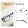 TendaGlasses Metall-Vollrandbrille für Herren, rechteckige Brillengestelle für optische Linsen, Myopie und Presbyopie, 240109